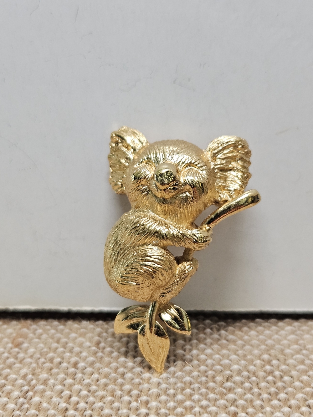 Mid-Century Vintage Crown Trifari Koala Brooch (c. 1955-1969)